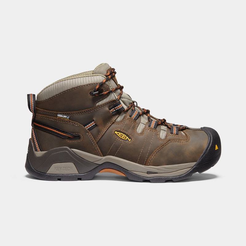 Keen Detroit Xt Mid Waterproof Soft Toe Mens Work Boots Brown/Black Online NZ (0187-XPAFN)